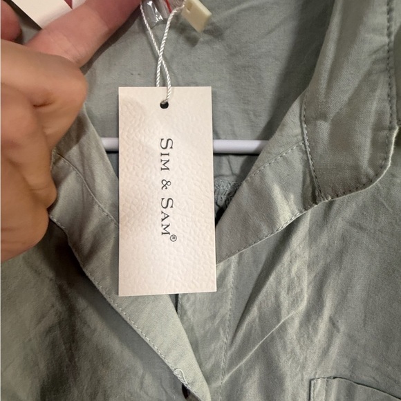sim & Sam Sage Green Button Down Shirt - Picture 6 of 7